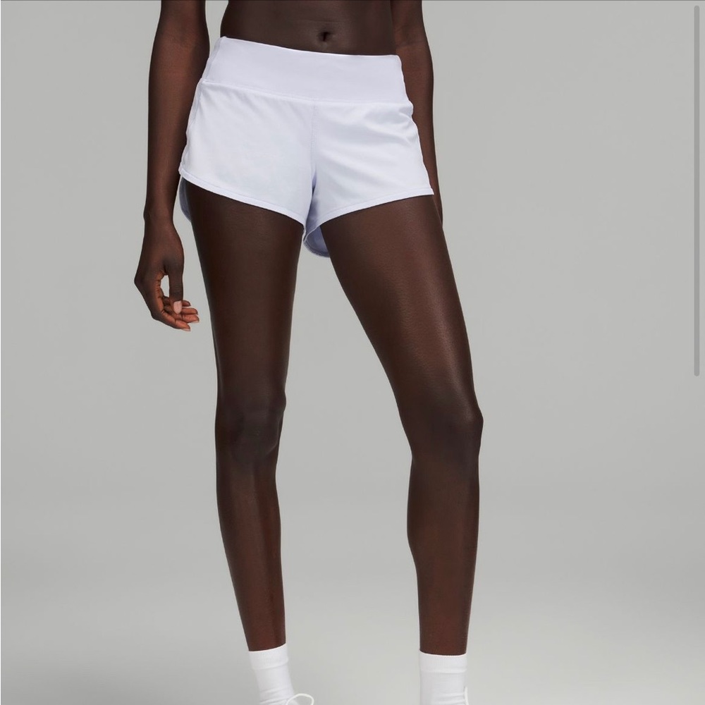 Lululemon pastel blue speed up short mid-rise